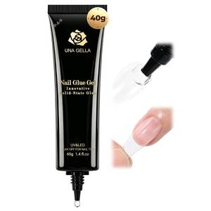 lot 8433 image: UNA GELLA Solid Gel Nail Glue 1.41 oz Lamp Cure Soak Off For Press On Nails