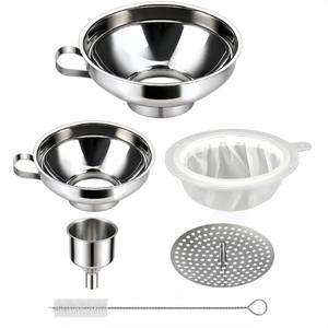 lot 8451 image: AuroraHJYJ 5 Pack Stainless Steel Canning Funnel Set for Mason Jars