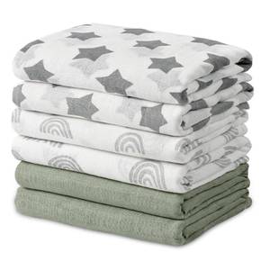 lot 8454 image: GLLQUEN BABY Muslin Receiving Blankets 27.56 x 27.56 in 6 Pack