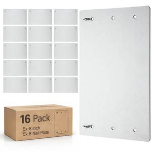 lot 11075 image: Silkfly Nail Plates for Wood Studs 5x8 Inch 16 Pcs Galvanized Steel Silver