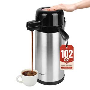 lot 13414 image: TOMAKEIT Airpot Coffee Carafe 102oz Thermal Dispenser
