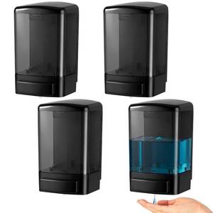 lot 13430 image: Hushee Wall Mounted Soap Dispenser 4 Pcs 33.8 Oz 1000 Ml All Black