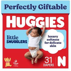 lot 13449 image: Huggies Little Snugglers Newborn Diapers 31 Count