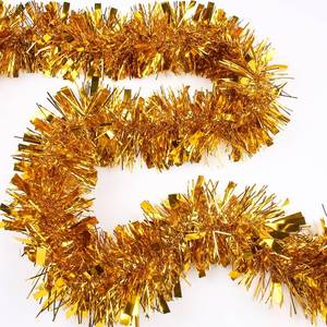 lot 13480 image: LZZYWYDTT Gold Metallic Tinsel Garland 33 Ft Christmas Decoration