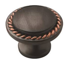 lot 14290 image: Amerock 1-316 Round Cabinet Knob Oil-Rubbed Bronze