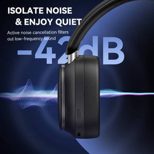 lot 14300 image: Pointcinco Wireless Over-Ear Noise Cancelling Bluetooth Headphones Black