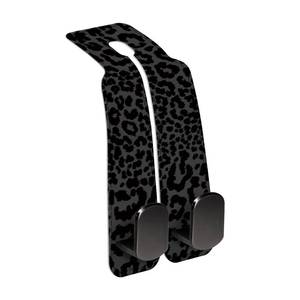 lot 14311 image: Car Seat Headrest Hook 1 Pack Double Metal Hook Leather Black Leopard