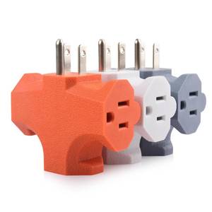 lot 14319 image: Cable Matters 3-Way Plug Adapter 15A 1875W 2-Pack, Multicolor Missing Gray
