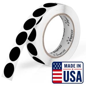 lot 14320 image: Perco Black Round Circle Dot Sticker 1-Inch Labels 1000Roll