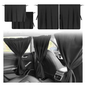 lot 14327 image: AKWDSL Car Privacy Window Curtains 3-Piece Black Sunshade Kit