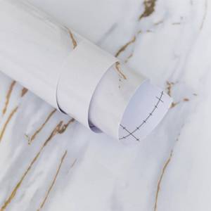lot 14333 image: Boobest Glossy White Marble Contact Paper Peel and Stick 15.74 x 196.8 In