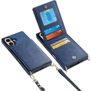 lot 14339 image: Vofolen Wallet Case With Card Holder RFID Blocking For iPhone 16 Navy