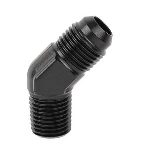 lot 14358 image: Evil Energy 6AN Male Flare to 14 NPT 45 Degree Fitting Adapter Aluminum Black