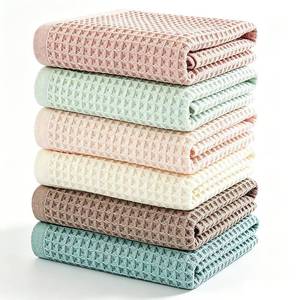 lot 14363 image: Waffle Weave Kitchen Towels 6 Pack 100% Cotton 13x13 Inch