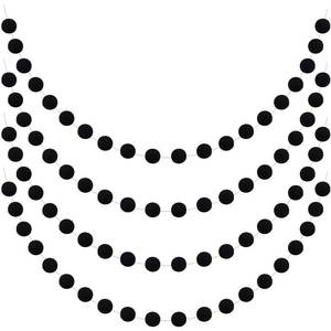 lot 14376 image: Tegeme Pom Pom Garland 6.6 Ft Black 4 Pcs Ball Banner Party Decor