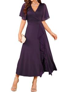 lot 14383 image: ZAFUL Womens Flowy Evening Dress with V-Neck Medium
