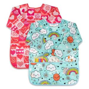 lot 14385 image: BAHABY 2 Pack Kids Art Smock Painting Apron Waterproof Long Sleeve Ages 3-8