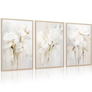 lot 14402 image: SYYANKK Abstract Floral Canvas Wall Art Set of 3 12x16 Inch Unframed