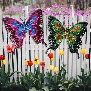 lot 9820 image: FUNWILDLIFE Metal Butterfly Wall Decor - 2 Pack 11.4 Outdoor Fence Wall Art Decor, Large Butterfly Wall Decor for Garden Yard Living Room Bedroom Patio Balcony