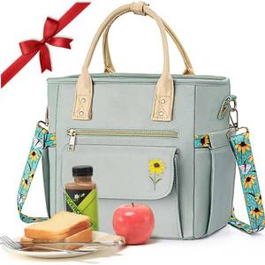 lot 9833 image: Large Lunch Box Bag Women - Soft Cooler for Work Picnic - Gifts for Women