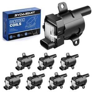 lot 9843 image: Set of 8 Round Ignition Coil Packs Compatible with 5.3 v8 2000-2006 Chevy Silverado 1500 2500 Suburban Tahoe Express GMC Sierra Savana Yukon Escalade Avalanche Envoy 4.8L 6.0L for UF262 D585