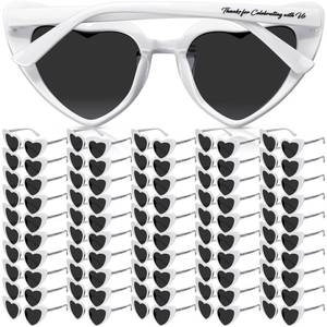 lot 9849 image: Vabean Wedding Heart Sunglasses Bulk for Guests White 75 Pcs