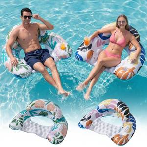 lot 9863 image: OKSUWATER 2 Pack Pool Floats Adult, Pool Floaties for Adults, Multicolor