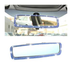 lot 9868 image: Osilly Rhinestone Clip-On Car Rearview Mirror, Blue