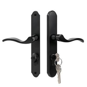 lot 9884 image: Storm Door Handle Replacement, Screen Door Handle Complete Set, Matte Black