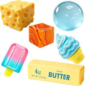 lot 9892 image: Slow Rebound Cute Butter Squeeze , 2026 New Squeeze Ball Realistic Butter Stick Soft Squeeze Toys, Upgrade Stress Relief Fidget Toys Wet Slow Rebound Stress Relief Toy (Colorful A)