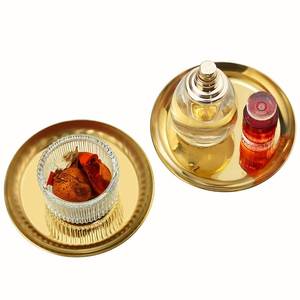 lot 10122 image: Freelove Small Round Tray 2 Pack, 4 inch, Soap Dispenser Dish Candlestick Jewelry Organizer for Preppy Room Decor Coffee Table Desk Vanity Countertop Bathroom Organization Accessories, Mirror Gold
