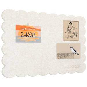 lot 10127 image: Scalloped Bulletin Board 24x18 inches, Decorative Felt Pin Board for Wall