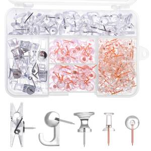lot 10134 image: BESARME 200 Pcs Push Pins for Bulletin Board, Thumb Tacks for Cork Board