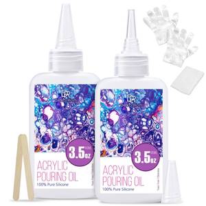 lot 10149 image: Silicone Pouring Oil - 7 Ounce 100% Silicone Acrylic Pouring Oil for Dramatic Cell Creation, Acrylic Paint Pour - Silicone Oil for Medium Compatible with Painting Acrylics, Watercolor, Cell Activator
