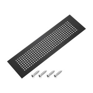 lot 10150 image: PATIKIL 16 x 3 Inch Door Air Vent Cover, Aluminum Grille Ventilation Cover Louvered Diamond Hole with Mounting Screws for Cabinet Wardrobe Door, Black