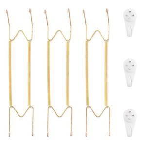 lot 10161 image: Bilillo 3 Pack Plate Hangers for The Wall, Fits 16-20 inch Decorative Plate