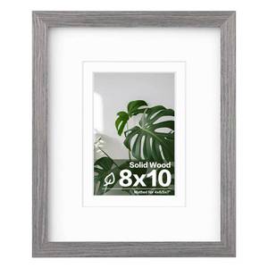 lot 10181 image: Egofine 8x10 Picture Frame Made of Solid Wood with Plexiglass, Display Pictures 4x65x7 with Mat or 8x10 Without Mat for Tabletop and Wall Mounting, Oak Grey