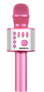 lot 1038 image: Rose Pink Handheld Wireless Karaoke Microphone with Built-In Speaker