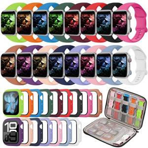 lot 1001 image: 16 Pack Apple Watch Band and Case 46mm 45mm 44mm 42mm 41mm 40mm