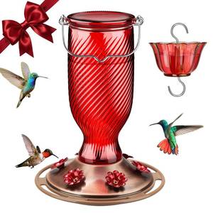 lot 1128 image: Kingsyard 24 Oz Glass Hummingbird Feeder