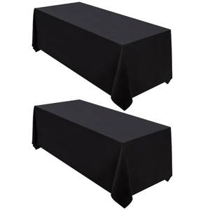 lot 1131 image: Surmente Black Tablecloth 90x132 Inch 2-Pack