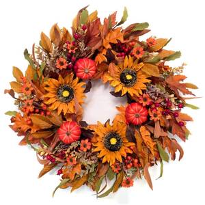 lot 1137 image: Vsonker Harvest Fall Wreath 24 Inch Farmhouse Thanksgiving Decor