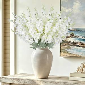 lot 1148 image: COEWUR 24 Pcs White Delphinium Artificial Flowers 33.5 Inch Long Stem