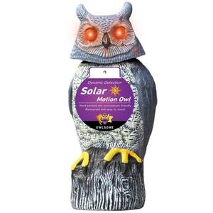 lot 1150 image: Owlsome Solar Owl Garden Sculpture 16.8in Motion Sensor Flashing Eyes