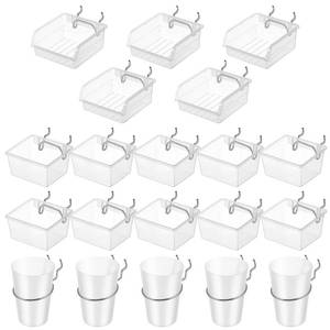 lot 1208 image: Pegboard Bins and Cups Set with Hooks 20 Pcs