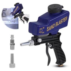 lot 1209 image: Ziopetru Gravity Feed Sand Blaster Gun for Air Compressor, 70-150 PSI, Blue