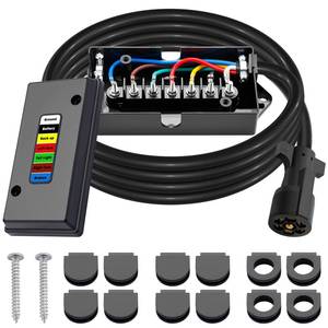 lot 1218 image: CheeMuii 7 Way Trailer Wiring Harness Kit 8 FT Junction Box