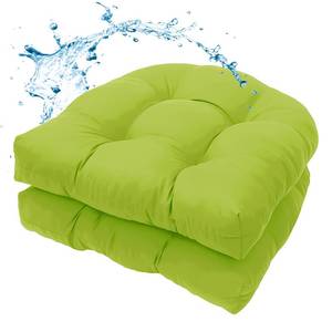 lot 1221 image: MTMR Patio Chair Cushions 2 Pc Set 19x19 In Waterproof Outdoor Seat Pads