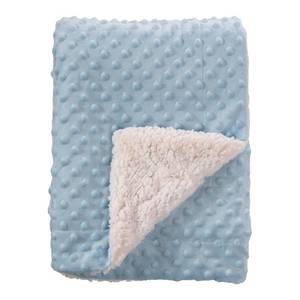 lot 2475 image: CREVENT Sherpa Baby Blanket 30 x 40 Inch Blue Dot
