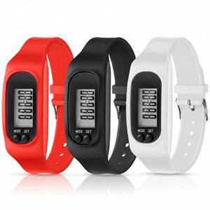 lot 2476 image: Kenning Pedometer Watch 3-Pack Black Red White